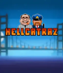 Enter the thrilling world of Hellcatraz slot by Relax Gaming, highlighting a cartoonish prisoner and a guard with the infamous Alcatraz prison and San Francisco skyline in the background. This image captures the fun and humor of an escape-themed game, great for those who enjoy playful themes, offering a entertaining escape. 