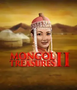 Explore the vibrant culture of Mongolia with the Mongol Treasures 2 game by Endorphina, highlighting a beautiful Mongolian woman dressed in traditional attire against a sunset-lit Mongolian steppe backdrop. This image captures the beauty of Mongolian culture, delivering a distinctive gaming experience. 